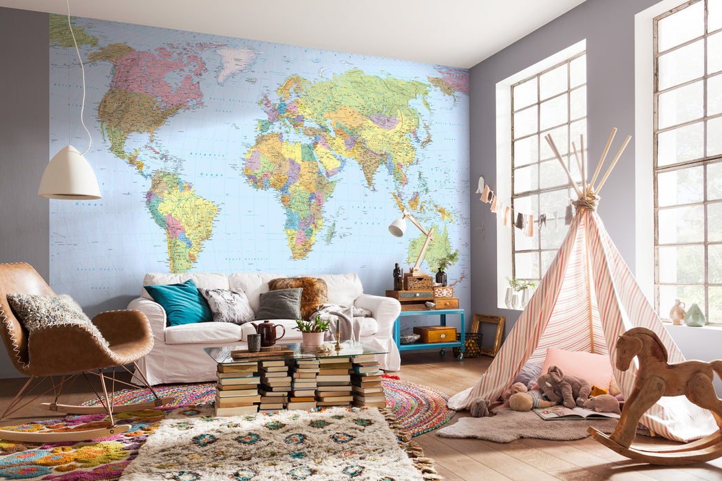 Vlies Fototapete | World Map | 368 x 248 cm
