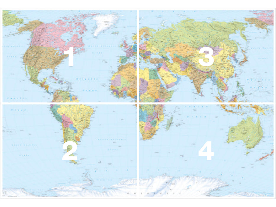 Vlies Fototapete | World Map | 368 x 248 cm