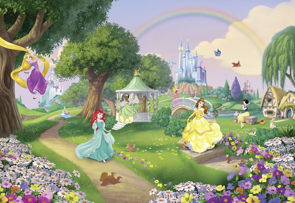 Komar | Papier Fototapete | Disney Princess Rainbow | Größe 368 x 254 cm