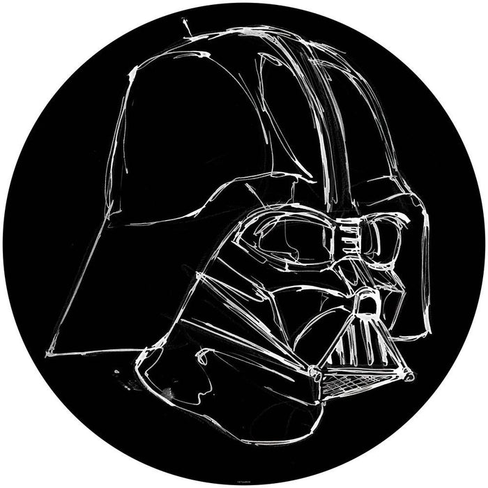 Komar | Selbstklebende Vlies Fototapete/Wandtattoo | Star Wars Ink Vader | Größe 125 x 125 cm