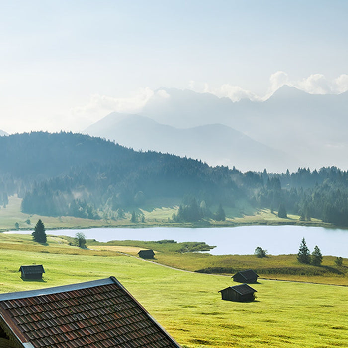 Vlies Fototapete | Bergwiese vor Karwendel | Größe 450 x 280 cm