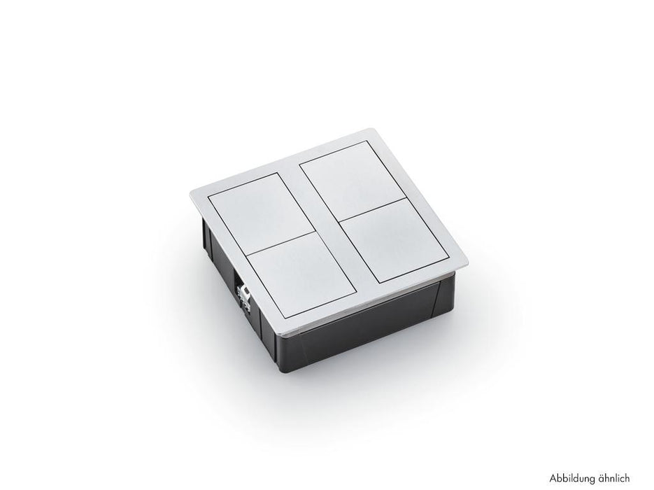 Naber | Plaza 2 USB | Einbausteckdosenelement | mit schweizer Steckdosen | matt schwarz | Einbautiefe 50 mm