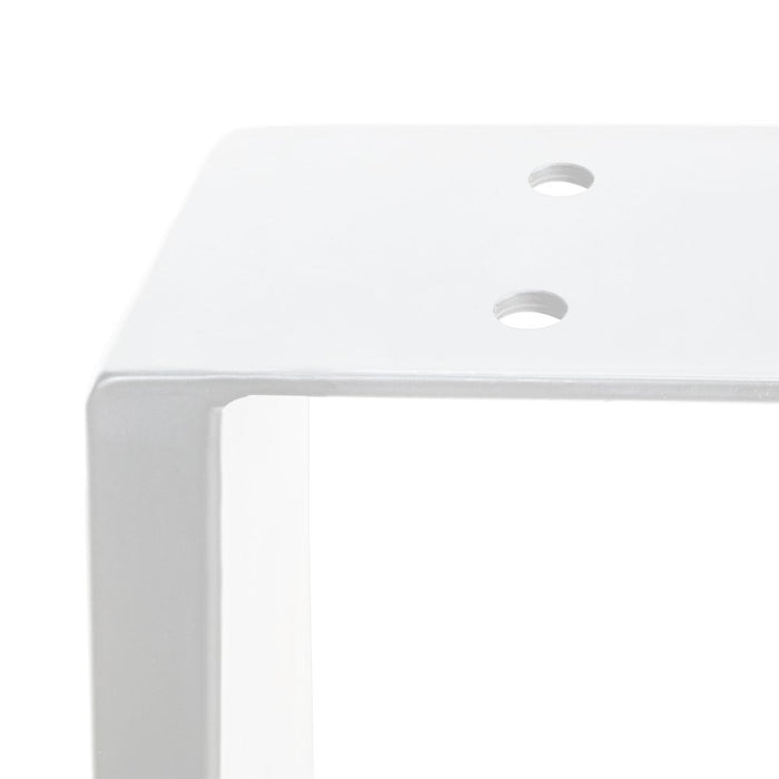 emuca Satz mit zwei Square rechteckige Tischbeine Breite 600 mm weiß lackiert