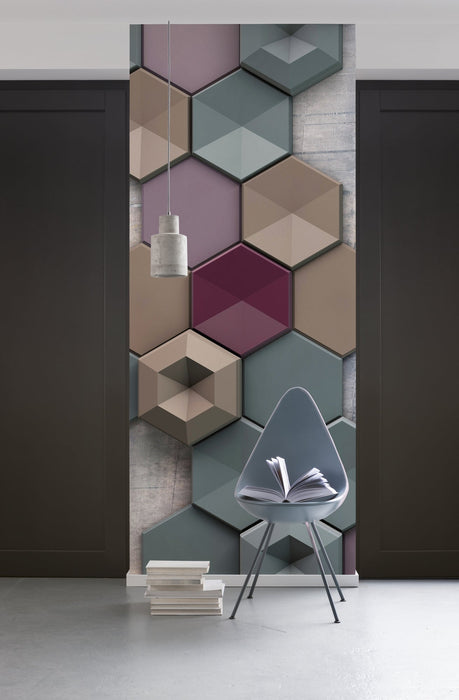 Vlies Fototapete | Hexagon | Größe 100 x 280 cm