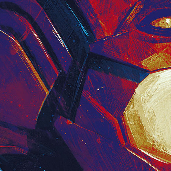 Selbstklebende Vlies Fototapete/Wandtattoo | Avengers Painting Captain Marvel Helmet | Größe 125 x 125 cm