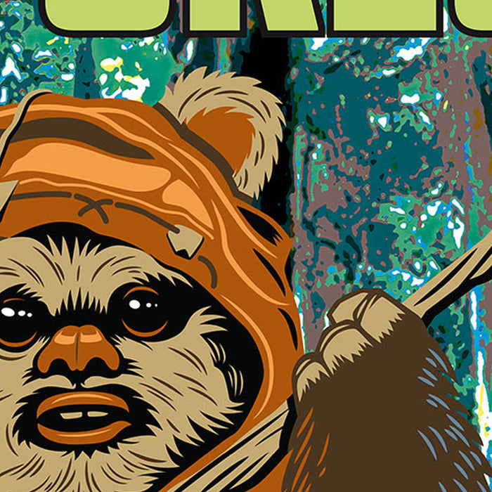 Selbstklebende Vlies Fototapete/Wandtattoo | Star Wars Protect the Forest | Größe 125 x 125 cm