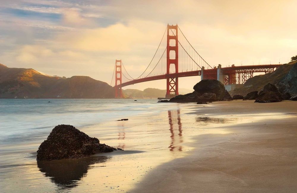 Komar | Vlies Fototapete | Golden Gate | Größe 400 x 260 cm