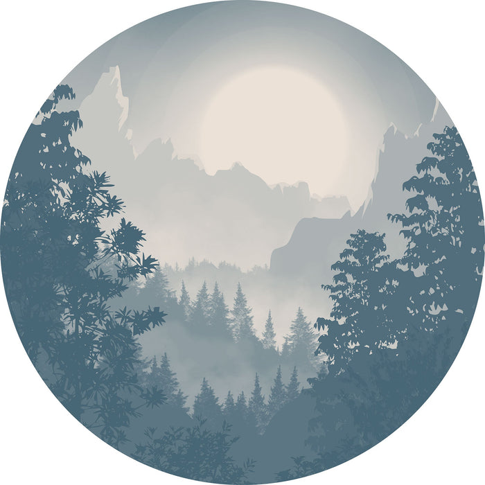 Selbstklebende Vlies Fototapete/Wandtattoo | Blue Valley | Größe 125 x 125 cm