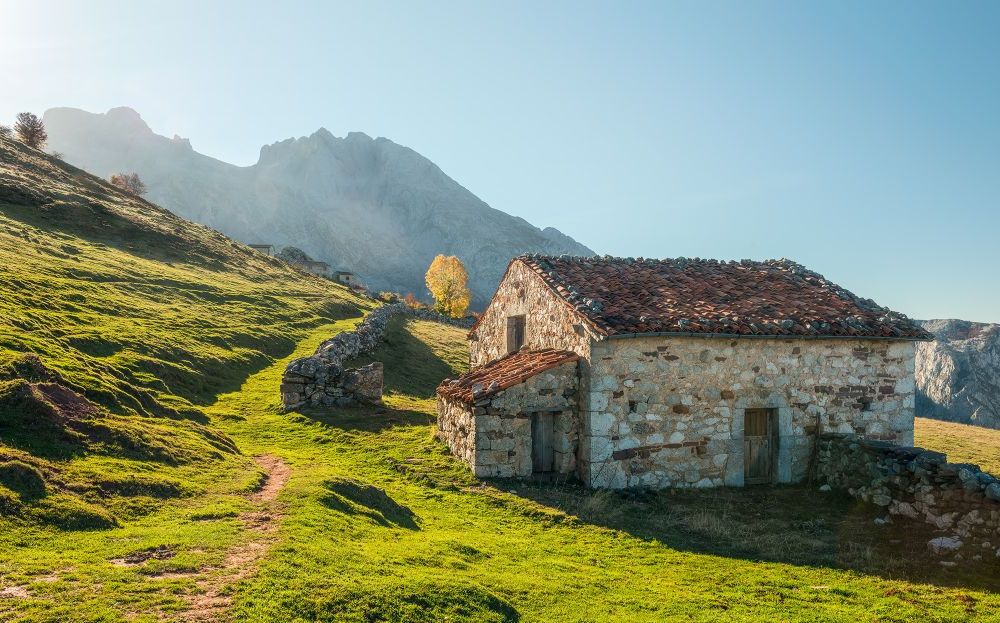 Komar | Vlies Fototapete | Picos de Europe Alm | Größe 450 x 280 cm