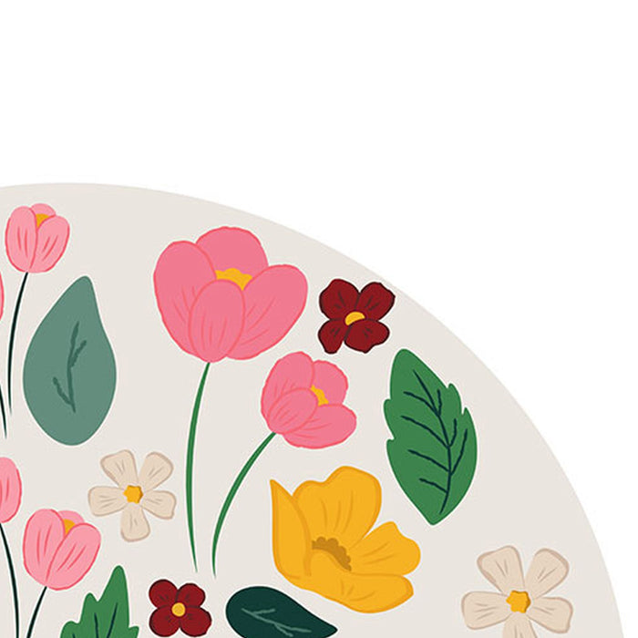 Komar | Selbstklebende Vlies Fototapete/Wandtattoo | Mickey Head Wildflowers | Größe 125 x 125 cm