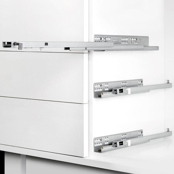 Emuca Satz Unterflurführungen Silver, Vollauszug, Schließautomatik, T 550mm, Stahl, Verzinkt