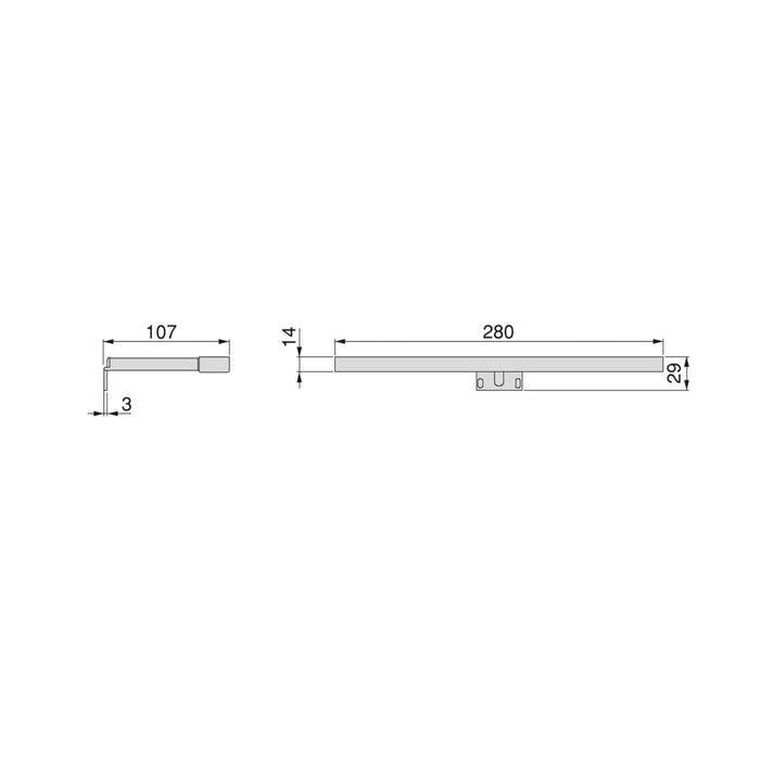 emuca Leo LED-Badezimmer-Spiegelleuchte, IP44, 280 mm, Kunststoff, Schwarz