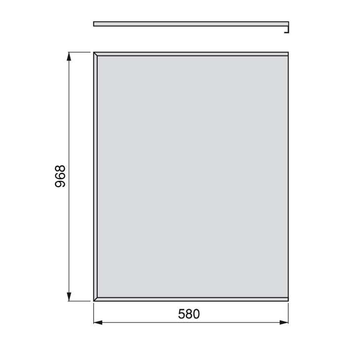 emuca Schutz für Böden von Küchenmöbeln, M100, 968 x 580 mm, Dicke 16 mm, Alumin