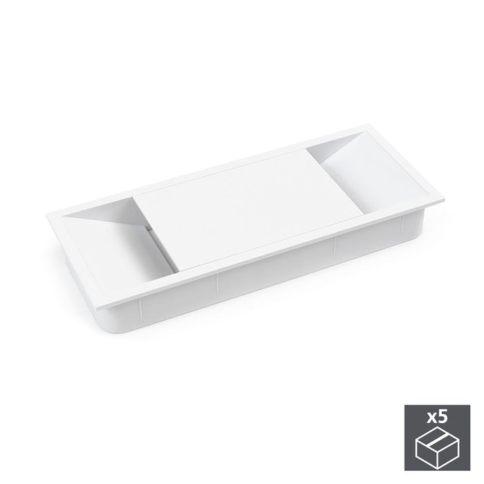 emuca Kabeldurchlass Tische rechteckig 152 x 61 mm Einbetten Kunststoff Weiß 5 S