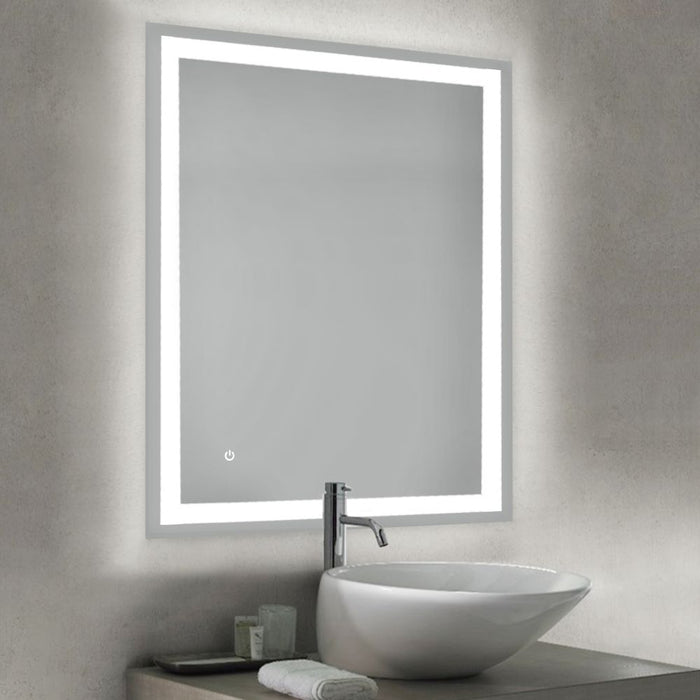 emuca Hercules Badezimmerspiegel mit LED-Frontalbeleuchtung und dekorativer Bele