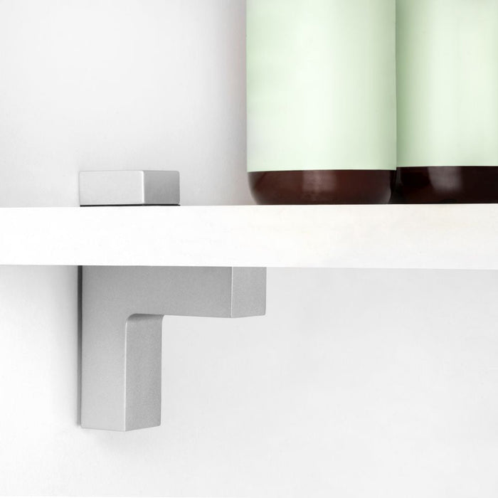 Satz Squad 2 Regalhalterung aus Holz oder Glas, Kunststoff Zamak, Grau metallic