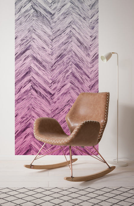 Vlies Fototapete | Herringbone Pink Panel | Größe 100 x 250 cm