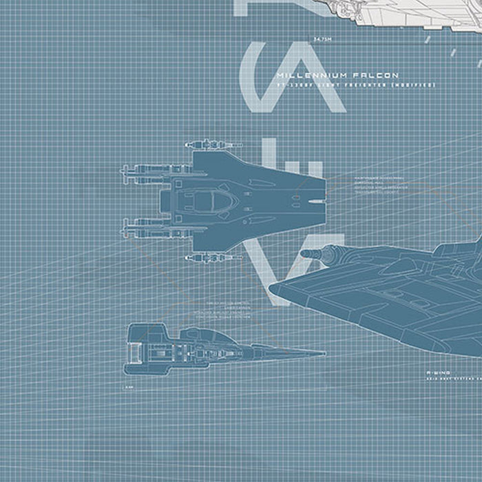 Papier Fototapete | Star Wars  – Technical Plan | Größe 368 x 254 cm