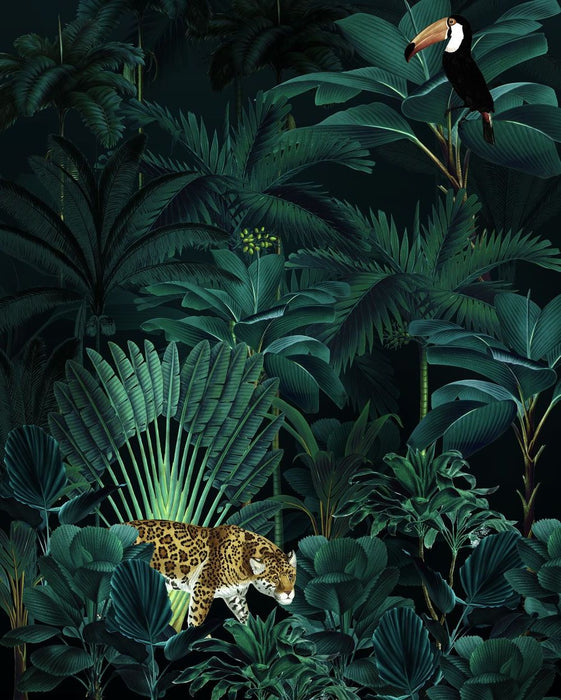 Komar | Vlies Fototapete | Jungle Night  | Größe 200 x 250 cm