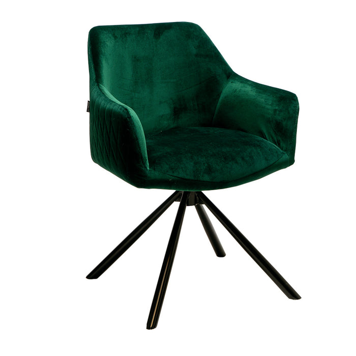 Naber | Rowa 1V | Stuhl | Gestell schwarz | Bezug dunkelgrün