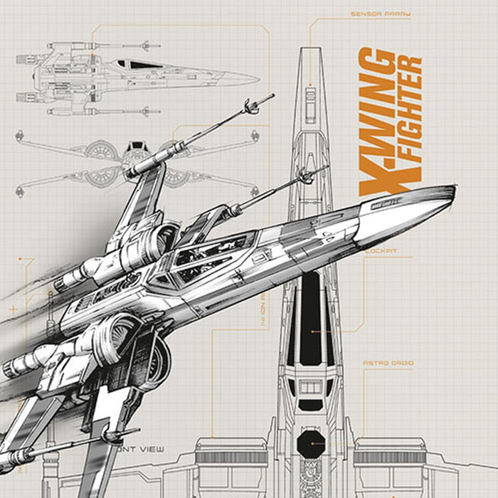 Papier Fototapete | STAR WARS Blueprints | Größe 368 x 254 cm