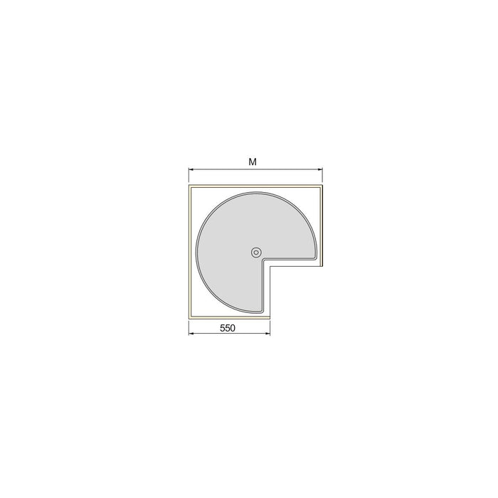 emuca Satz drehbare Ablagen Küchenschränke 270º Modul 900 mm Kunststoff Alu Weiß