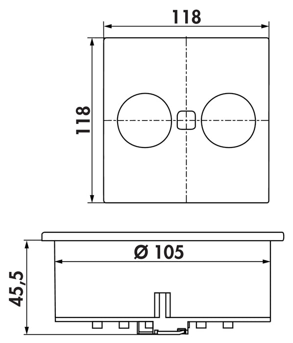 Naber | Duplex USB A+C | Einbausteckdosenelemente | rund | mit Schukosteckdose | schwarz matt