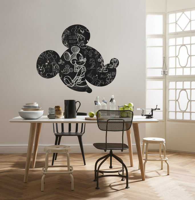 Komar | Selbstklebende Vlies Fototapete/Wandtattoo | Mickey Head Illustration | Größe 125 x 125 cm