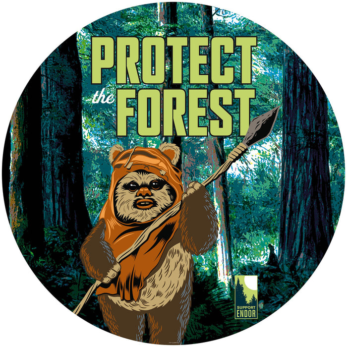 Selbstklebende Vlies Fototapete/Wandtattoo | Star Wars Protect the Forest | Größe 125 x 125 cm