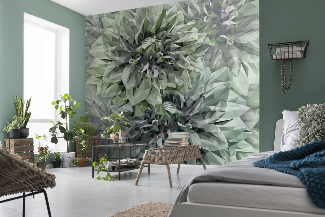 Komar | Vlies Fototapete | Emerald Flowers | Größe 300 x 280 cm