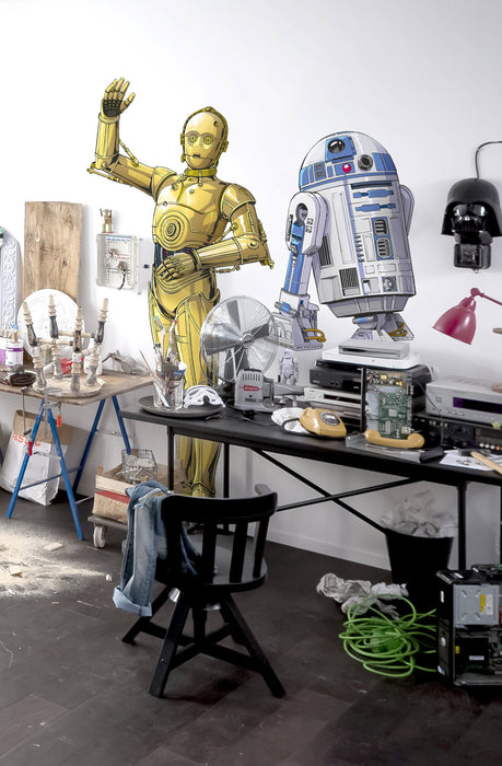 Selbstklebende Vlies Fototapete/Wandtattoo | Star Wars XXL C|3PO | Größe 127 x 200 cm