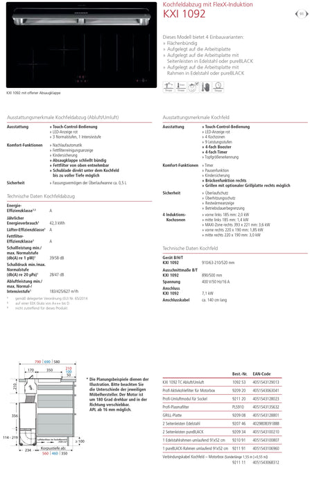 Oranier | 1092 53 | Kochfeldabzug