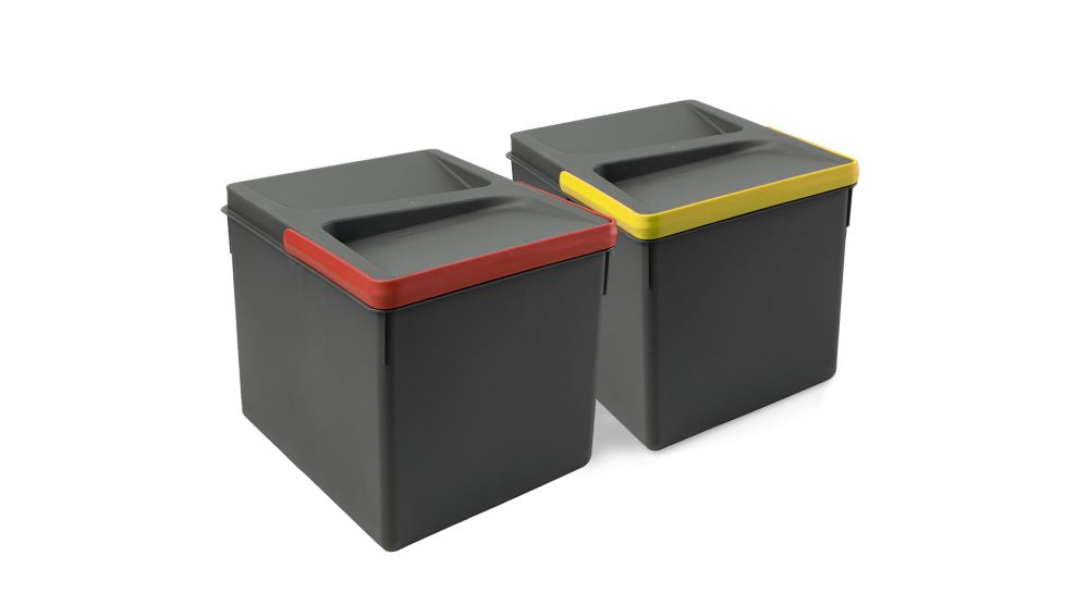 emuca Behälter für Küchenschublade, H216, 2x12L, Anthrazitgrau