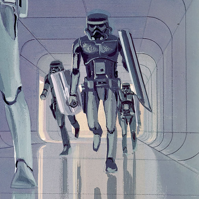 Komar | Vlies Fototapete | Star Wars Classic RMQ Stormtrooper Hallway | Größe 500 x 250 cm