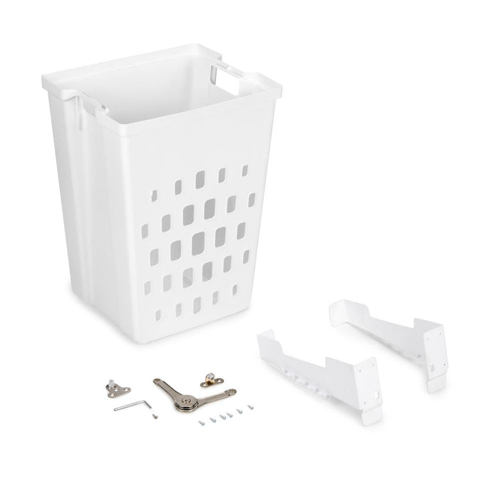 emuca Laundry Wäschekorb für 450 mm Anbauelement, weißer Kunststoff