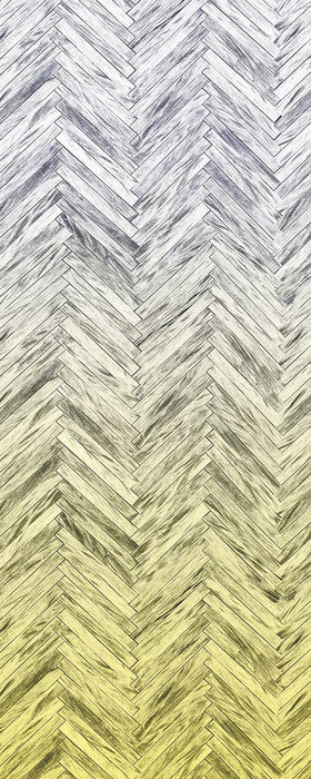 Vlies Fototapete | Herringbone Yellow Panel | Größe 100 x 250 cm