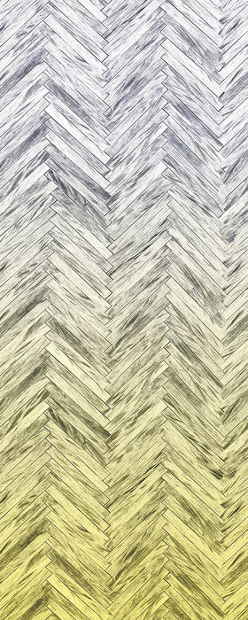 Komar | Vlies Fototapete | Herringbone Yellow Panel | Größe 100 x 250 cm
