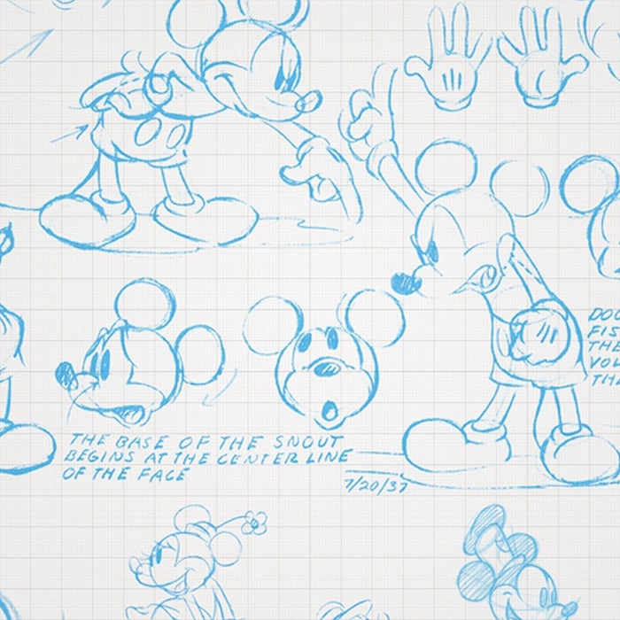 Vlies Fototapete | Mickey Sketches | Größe 400 x 250 cm