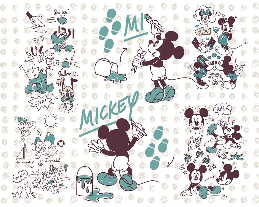 Vlies Fototapete | Mickey and Friends | Größe 350 x 280 cm