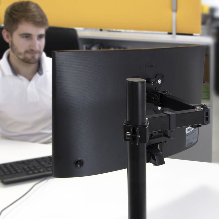 neigbare schwenkbare Tisch-Monitorhalterungen 360º einzeln, Stahl, schwarz lackiert