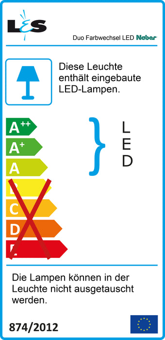 Naber | Duo Farbwechsel LED | Lichtboden | Einzelleuchte ohne Schalter | schwarz matt