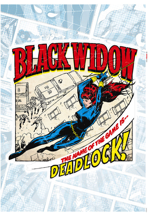 Komar | Wandtattoo | Black Widow Comic Classic  | Größe 50 x 70 cm