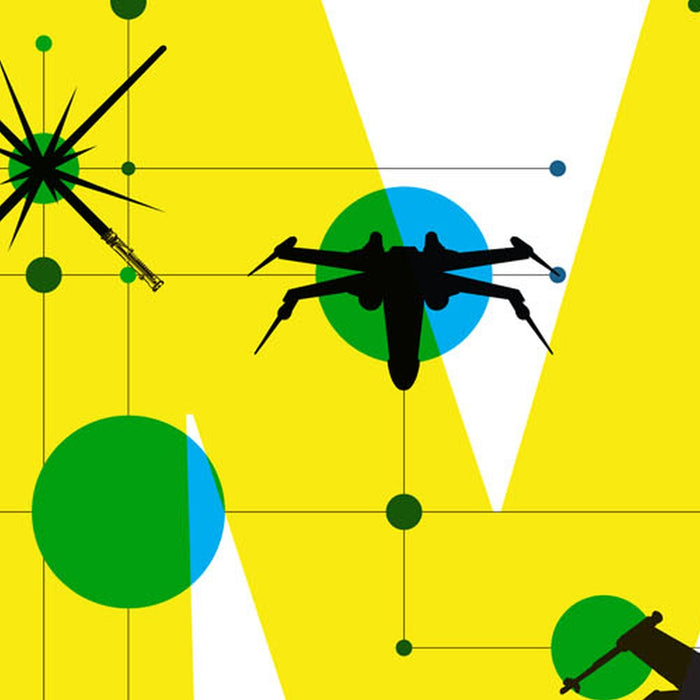 Vlies Fototapete | Star Wars Pop Neon Geometrics Leia | Größe 120 x 200 cm