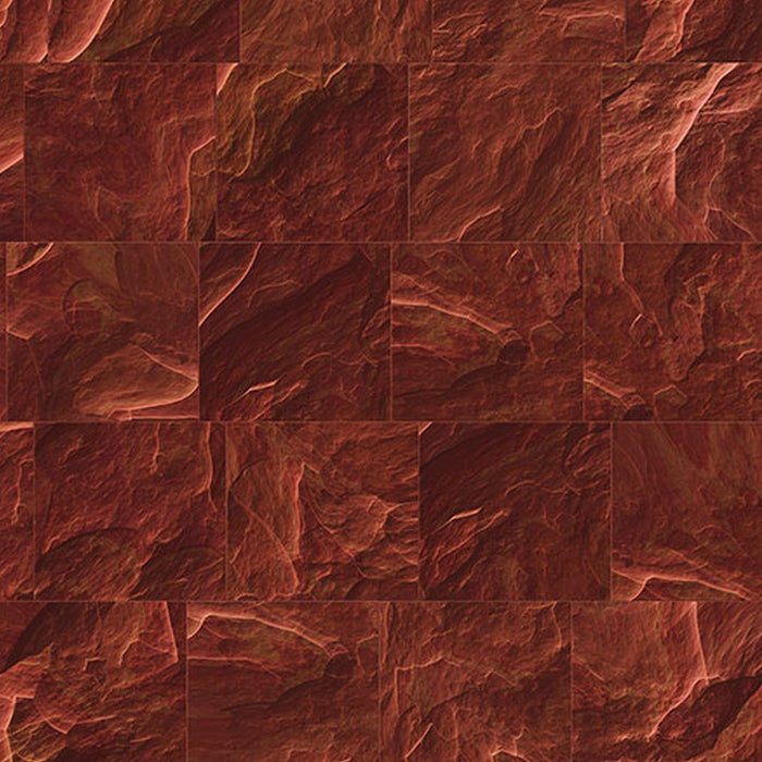 Komar | Vlies Fototapete | Red Slate Tiles | Größe 400 x 280 cm