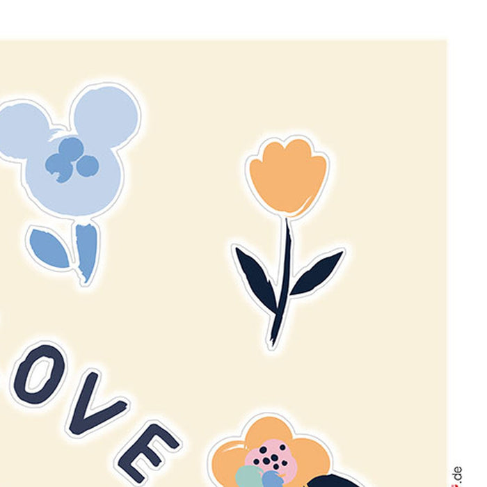 Komar | Wandtattoo | Love Love Love  | Größe 50 x 70 cm