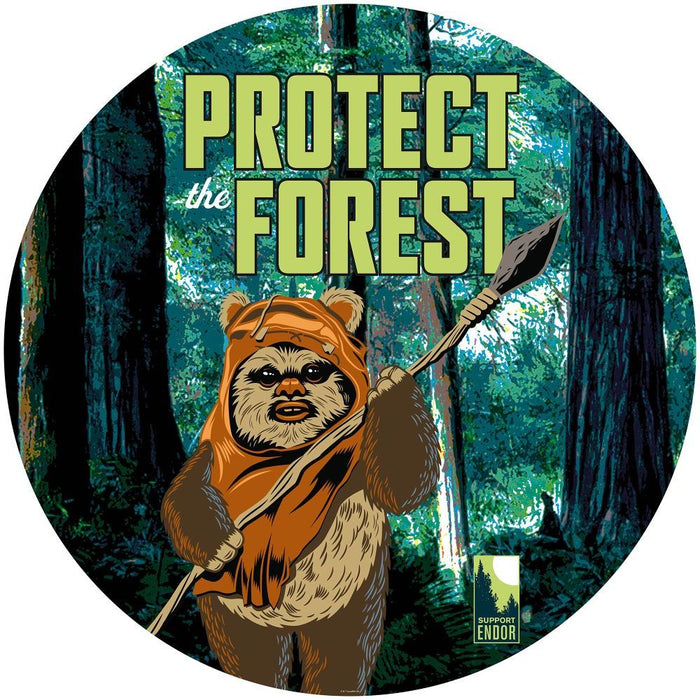 Selbstklebende Vlies Fototapete/Wandtattoo | Star Wars Protect the Forest | Größe 125 x 125 cm