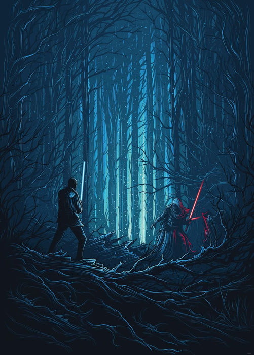 Vlies Fototapete | Star Wars Wood Fight | Größe 200 x 280 cm