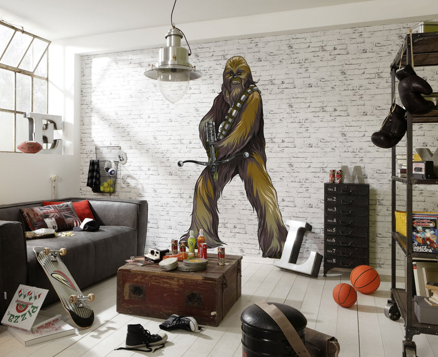 Selbstklebende Vlies Fototapete/Wandtattoo | Star Wars XXL Chewbacca | Größe 127 x 200 cm