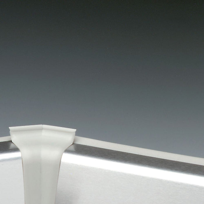 System 7 Classic Innenecken 135° | Wandanschlussprofil | grau zu edelstahlfarbig
