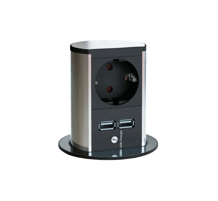 Naber | Elevator USB | Versenkbares Steckdosenelement | edelstahlfarbig
